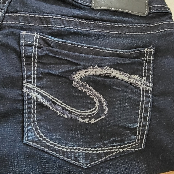 Silver Jeans Suki Mid Rise Bootcut Dark Wash Denim Blue Jeans Sz 28X32 - Picture 9 of 15